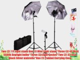 CowboyStudio Photo Studio Black Silver Umbrella Continuous Triple Lighting Kit with Carrying