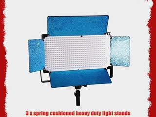 Télécharger la video: CowboyStudio Three 500 LED Dimmable Lighting Light Panels and Light Stand Kit Daylight Balanced