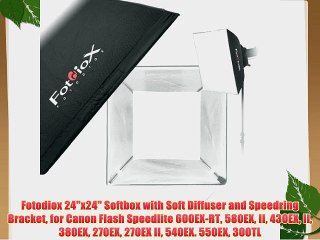 Fotodiox 24x24 Softbox with Soft Diffuser and Speedring Bracket for Canon Flash Speedlite 600EX-RT