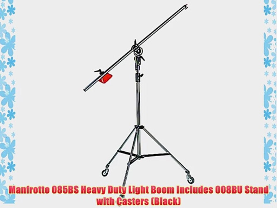 Manfrotto 085BS Heavy Duty Light Boom Includes 008BU Stand with Casters (Black)