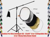 Fotodiox Pro Ultra Reflector Kit - 32x48 5-in-1 Collapsible Disc   3-in-1 Heavy Duty Boom Stand
