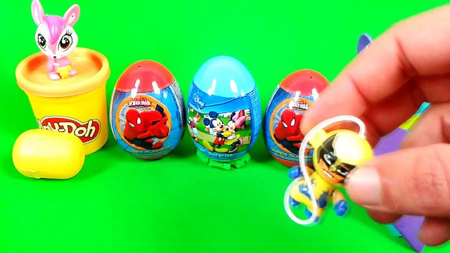 Play Doh Surprise Eggs Mickey Mouse Egg Surprise Huevos Sorpresa Disney Little Petshop