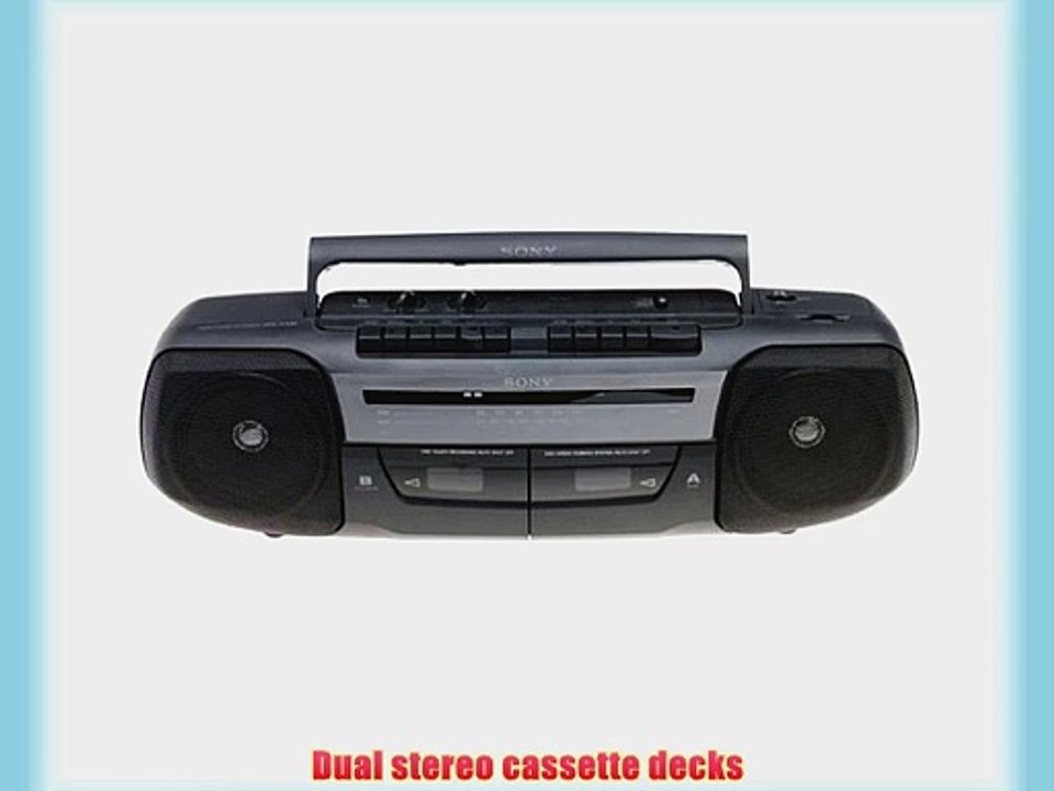 Sony CFS-W338 Stereo Boombox with Dual Cassette Decks and 2-Speed Tape Dubbing