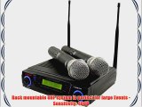 Pyle-Pro PDWM3300 Wireless Professional UHF Dual Channel Microphone System With 2 Microphones