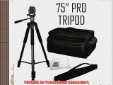 75-inch Professional Series Tripod w/ 3-way Head   Rugged Series Water Resistant Adjustable