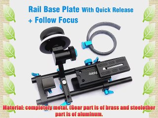 Download Video: EzFoto Rail System Follow Focus FF   15mm Rod Rig Base Plate with Quick Release Plate for HD