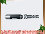 Shure A95U Transformer Low Z Male XLR to High Z MC1M Connector with Mating 1/4-Inch Phone Plug/Jack