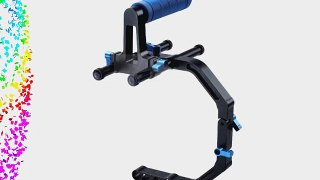 CowboyStudio Pro C Shape bracket Support Cage and Top Handle Grip for 15mm Camera Rod DSLR