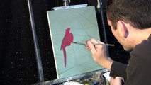 Time Lapse Acrylic Painting Cardinal on the Branch by Tim Gagnon http://www.timgagnon.com