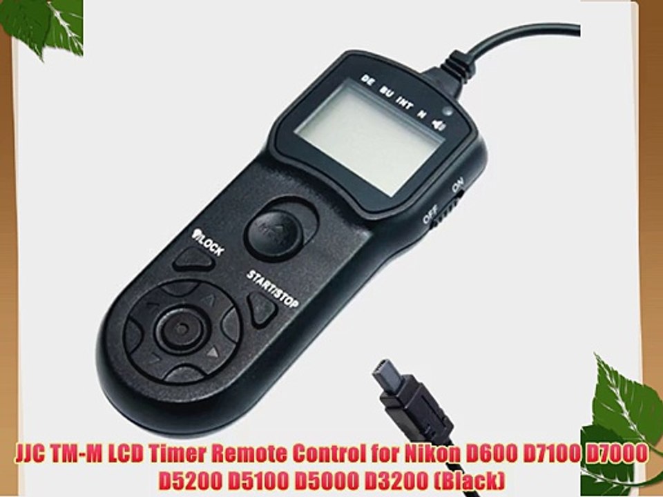 JJC TM-M LCD Timer Remote Control for Nikon D600 D7100 D7000 D5200 D5100 D5000 D3200 (Black)