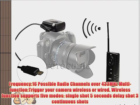 JJC JM-F2(II) Wireless Shutter Release For Sony A58 NEX-3NL A7 A7R A7S A3000 A5000 A6000 HX300
