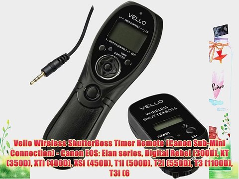 Vello Wireless ShutterBoss Timer Remote (Canon Sub-Mini Connection) - Canon EOS: Elan series