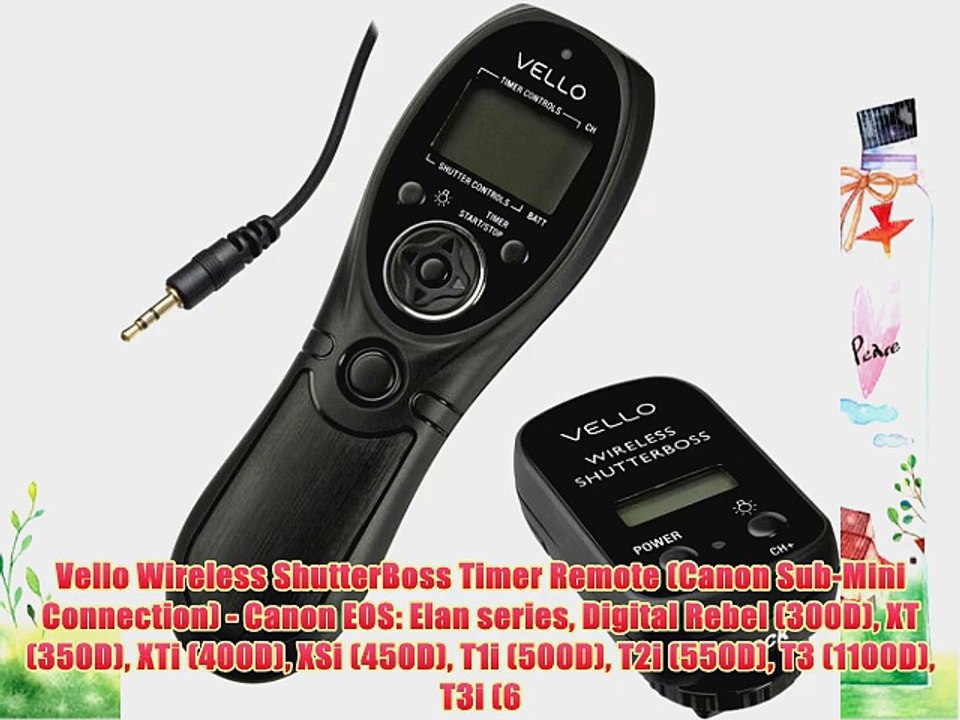 Vello Wireless ShutterBoss Timer Remote (Canon Sub-Mini Connection) - Canon EOS: Elan series