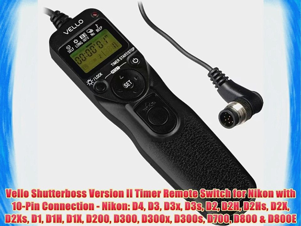 Vello Shutterboss Version II Timer Remote Switch for Nikon with 10-Pin Connection - Nikon: