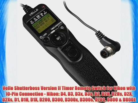 Vello Shutterboss Version II Timer Remote Switch for Nikon with 10-Pin Connection - Nikon: