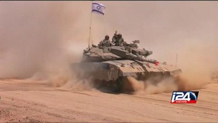 i24news footage of IDF tanks leaving Gaza