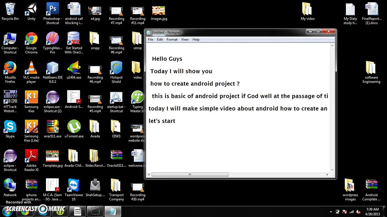 How to Create android Project