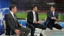 Jamie Redknapp has an argument with Jamie Carragher over Szczesny's red card vs Bayern