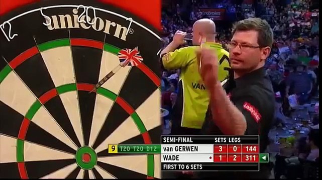 Michael Van Gerwen 9 DARTER + 17 perfect darts! vs James Wade 30/12/12