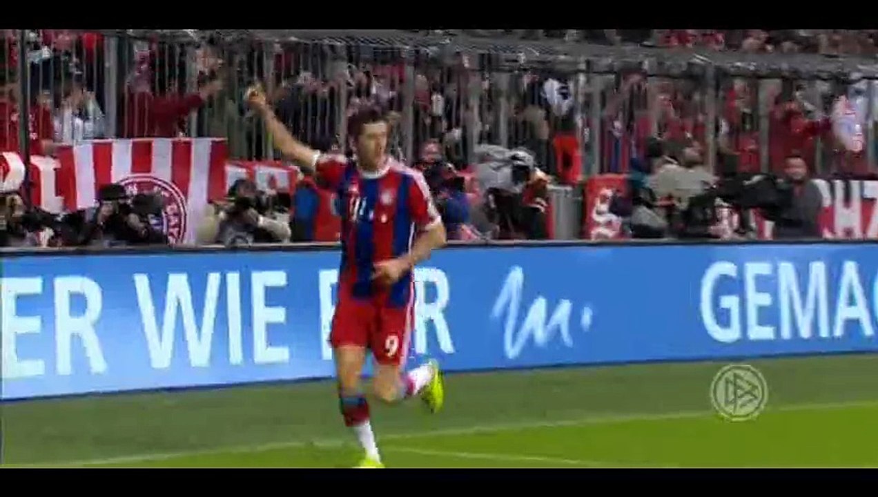 Goal Lewandowski - Bayern Munich 1-0 Dortmund - 28-04-2015