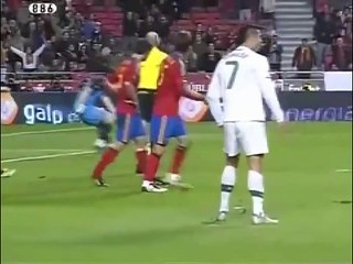 Christiano Ronaldo gets angry after nani stops his goal