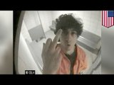 Boston bomber Dzhokhar Tsarnaev seen flipping off camera in his cell in new photo