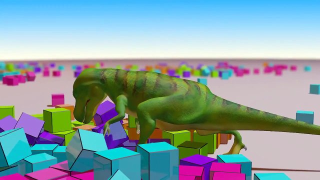 VIDS for KIDS in 3d (HD) - Kung Fu Dinosaur T-Rex Cartoon for Children, CUBES smashing Fun