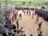 Ethiopia : Upper Omo Valley Suri tribe (aka Surma) tribal Donga Stick Fighting Ceremony