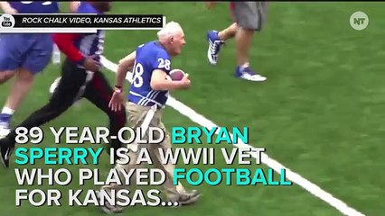 89 Year Old War Vet Scores Touchdown