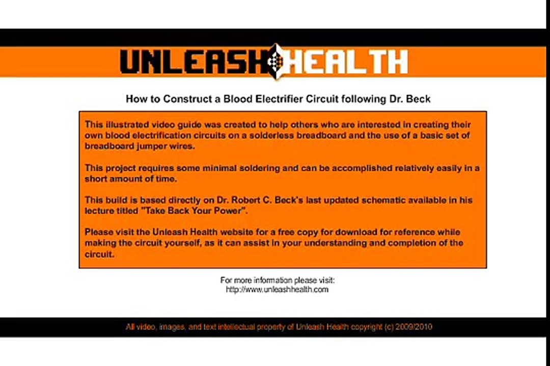 How to Construct a Blood Electrifier Circuit following Dr. Beck