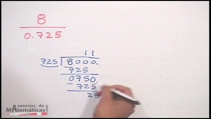 Ejercicio de dividir un entero con un número decimal