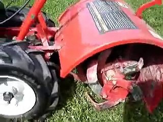 Troy-Bilt Super Bronco garden tiller startup and run