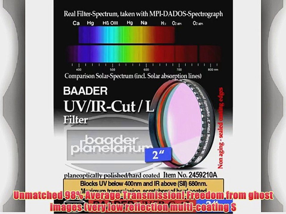 Baader Planetarium UV IR-Cut Telescope Filter 2 FUVIR-2