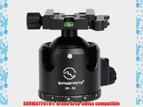 SUNWAYFOTO XB-52DL Duo-Lever Tripod Ball Head Arca Compatible Low COG 132lb Max Load XB52DL