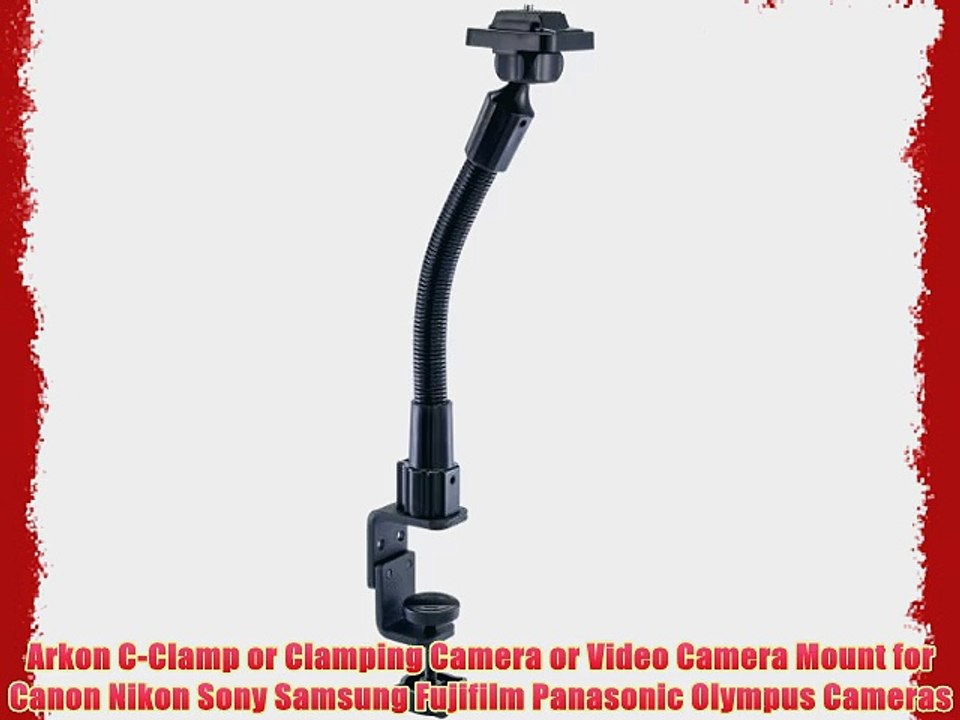 Arkon C-Clamp or Clamping Camera or Video Camera Mount for Canon Nikon Sony Samsung Fujifilm