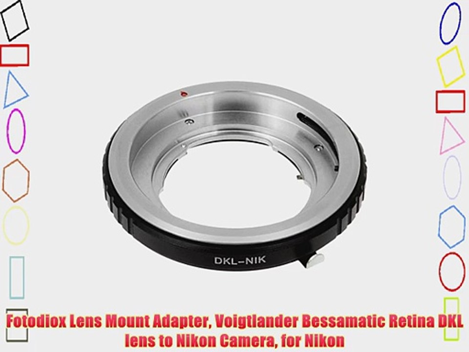 Fotodiox Lens Mount Adapter Voigtlander Bessamatic Retina DKL lens to Nikon Camera for Nikon
