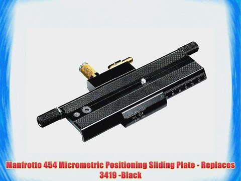 Manfrotto 454 Micrometric Positioning Sliding Plate - Replaces 3419 -Black