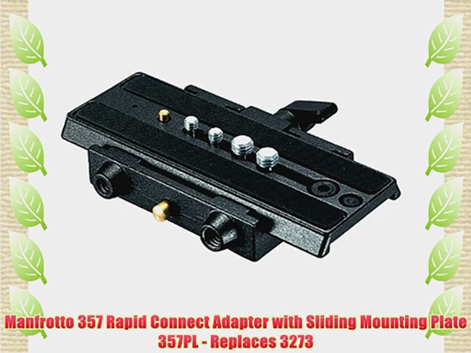 Manfrotto 357 Rapid Connect Adapter with Sliding Mounting Plate 357PL - Replaces 3273