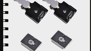 2 x Quick Release Clamp Adapter w/ QR compatible with Manfrotto 200PL-14 For Camera Tripod