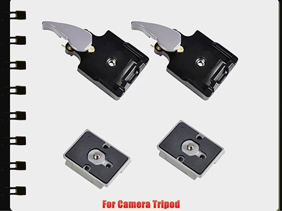 2 x Quick Release Clamp Adapter w/ QR compatible with Manfrotto 200PL-14 For Camera Tripod