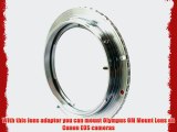Camera Adapter Ring Tube Lens Adapter Ring for Olympus OM Mount Lens to Canon EOS EF Mount