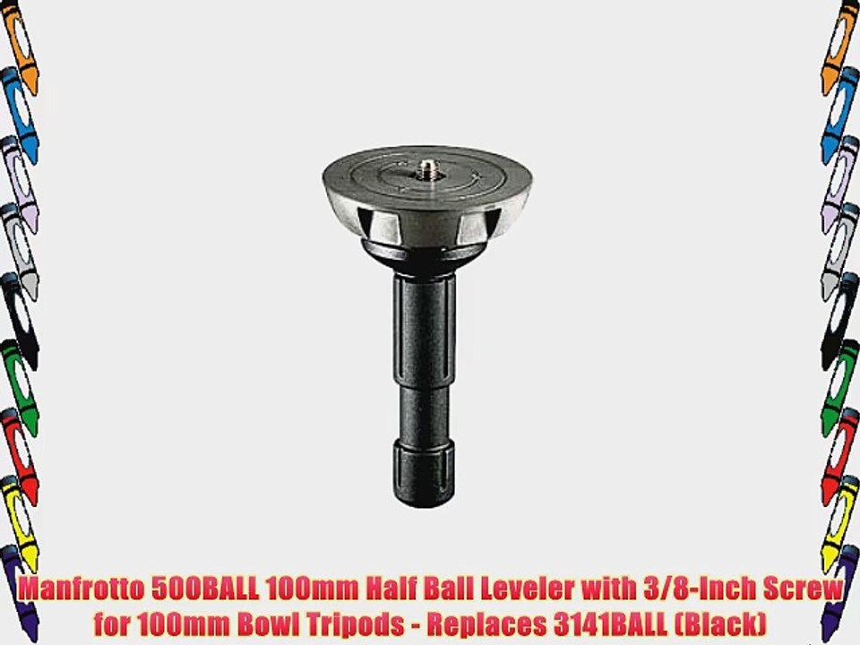 Manfrotto 500BALL 100mm Half Ball Leveler with 3/8-Inch Screw for 100mm Bowl Tripods - Replaces