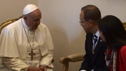 El papa Francisco y Ban Ki-moon hablan sobre el cambio climático