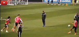 Cristiano Ronaldo has a fright at Real Madrid training, nearly puts his back out