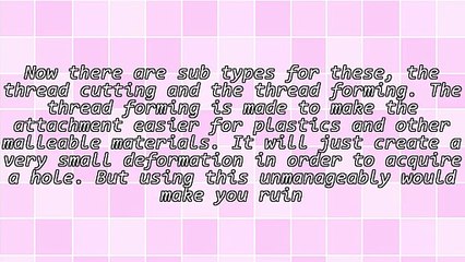 Things To Know About Self Tapping Screws