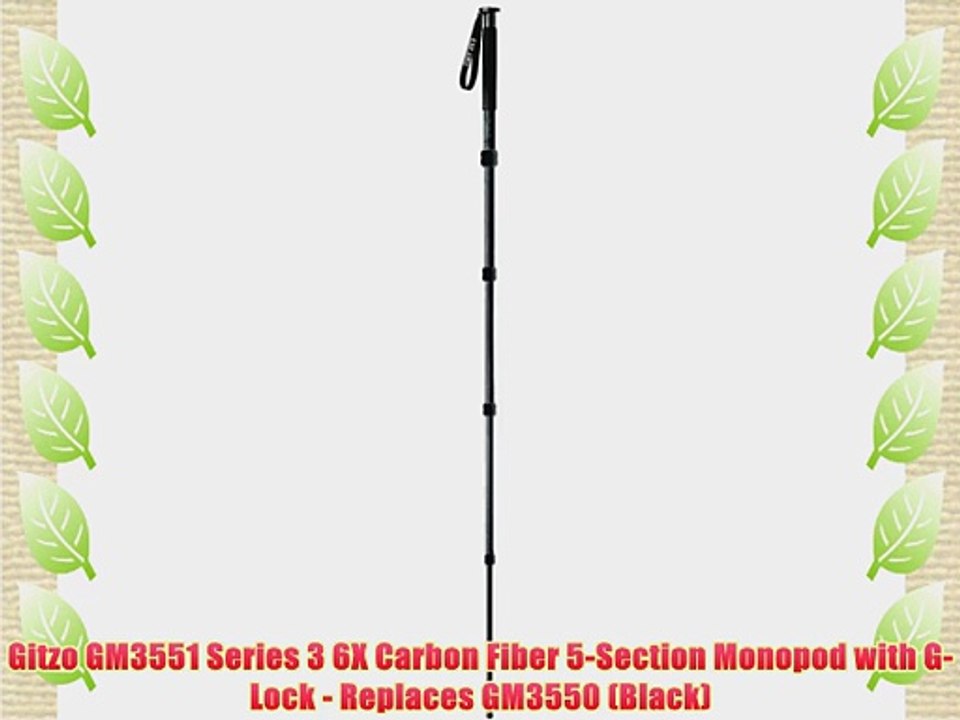 Gitzo GM3551 Series 3 6X Carbon Fiber 5-Section Monopod with G-Lock - Replaces GM3550 (Black)