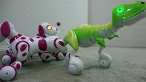Zoomer Robot Dogs Playing With Zoomer Dino