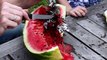 Pouring Molten Aluminum In a Watermelon. Awesome art piece hidden in it!