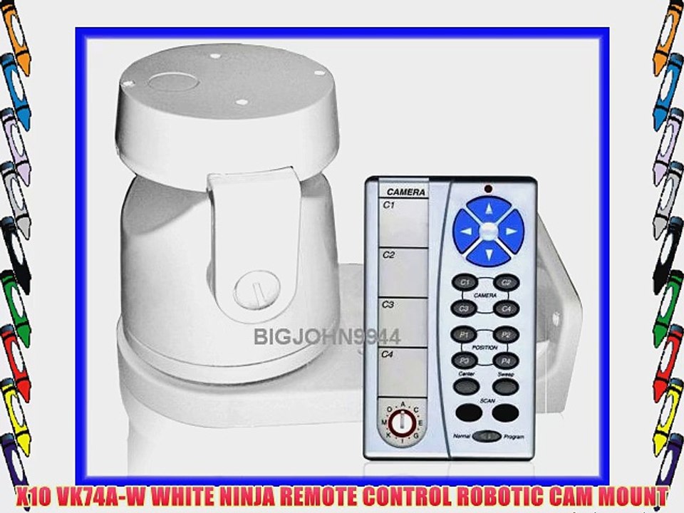 X10 VK74A-W WHITE NINJA REMOTE CONTROL ROBOTIC CAM MOUNT