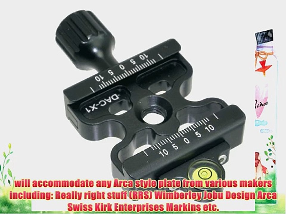 Skeleton Clamp Desmond DAC-X1 50mm QR Lightweight w Bubble Level 3/8 w 1/4 Adapter Arca Compatible